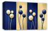Grey Blue abstract floral canvas wall art picture print multi panel