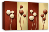 Cream bronze abstract floral canvas wall art picture print multi panel