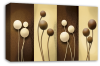 Cream Brown abstract floral canvas wall art picture print multi panel