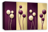 Cream purple abstract floral canvas wall art picture print multi panel