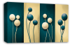Teal Cream abstract floral canvas wall art picture print multi panel