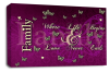 Purple Cream Grey Family Quote canvas wall art picture print