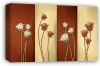 Bronze cream floral flowers canvas wall art picture print