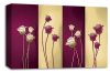 Purple cream floral flowers panel canvas wall art picture print