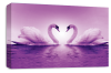 Light Purple Love heart kissing swans canvas wall art picture print