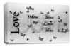 White black grey love quote canvas wall art picture print