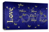 Blue cream grey love quote canvas wall art picture print