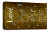 Gold Brown cream grey love quote canvas wall art picture print