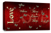 Red cream grey love quote canvas wall art picture print