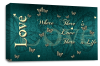 Teal cream grey love quote canvas wall art picture print