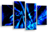 Black Blue Grey Abstract canvas wall art multi panel