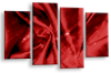 Red Grey Abstract canvas wall art multi panel