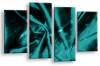 Teal Grey Abstract canvas wall art multi panel