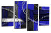 Abstract circles blue black grey white canvas wall art picture print