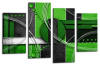 Abstract circles green black grey white canvas wall art picture print