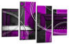 Abstract circles purple black grey white canvas wall art picture print