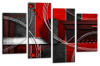 Abstract circles red black grey white canvas wall art picture print