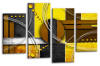Abstract circles mustard yellow grey white canvas wall art picture print