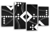 Black White Grey abstract diamond stripes canvas wall art picture print multi panel