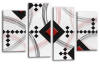 White red black grey abstract diamond stripes canvas wall art picture print multi panel