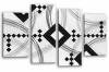 White black grey abstract diamond stripes canvas wall art picture print multi panel