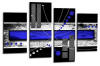 abstract square canvas wall art picture print blue black grey white