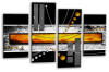 abstract square canvas wall art picture print Orange black grey white