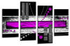abstract square canvas wall art picture print purple black grey white