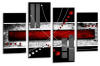 abstract square canvas wall art picture print red black grey white