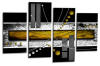 abstract square canvas wall art picture print yellow black grey white