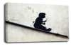 Banksy canvas wall art picture print bubble girl grey black white