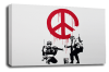 Banksy canvas wall art cnd soldiersl grey black white