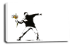 Banksy canvas wall art flower throwerl grey black white