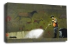 Banksy canvas wall art graffiti remover green red grey black white