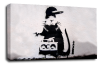 Banksy canvas wall art rapper rat grey black white