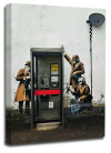Banksy canvas wall telephone spies grey black white