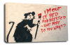 Banksy canvas wall art student rat grey black white