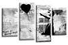 banksy canvas wall art picture print black balloon girl