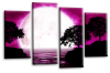 Big moon water reflection canvas wall art picture print Purple black white