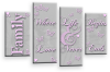 Family Quote Powder Grey Pink Canvas Wall art picture print multi panel
