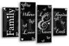 Family Quote Black Grey White Canvas Wall art picture print multi panel