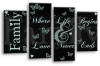 Family Quote Black Grey White Duck Egg Canvas Wall art picture print multi panel