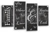 Family Quote Dark Grey White Canvas Wall art picture print multi panel