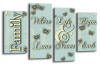 Family Quote Duck Egg White Canvas Wall art picture print multi panel