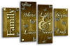 Family Quote Cream Gold Brown Canvas Wall art picture print multi panel