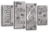 Family Quote Powder Grey White Canvas Wall art picture print multi panel