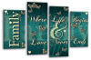 Family Quote Teal Cream Canvas Wall art picture print multi panel