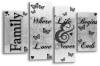 Family Quote White Grey Black Canvas Wall art picture print multi panel