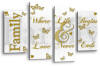 Family Quote White and Gold Canvas Wall art picture print multi panel