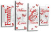 Family Quote White and red Canvas Wall art picture print multi panel